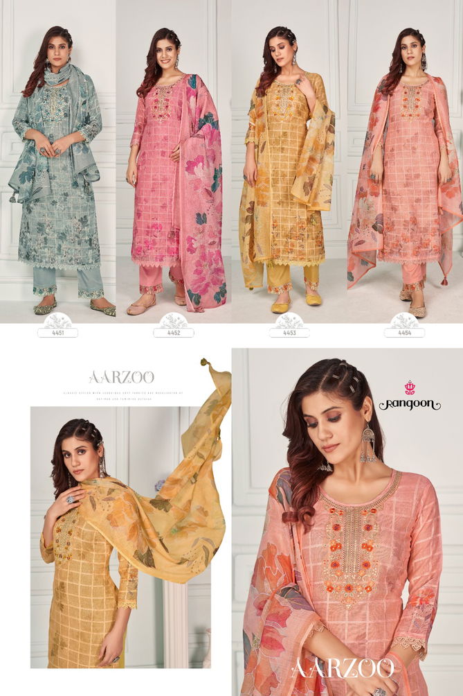 Aarzoo By Rangoon Readymade Printed Suits Catalog